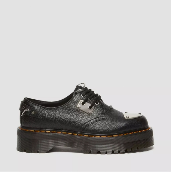 Dr. Martens 1461 Piercing Milled Nappa Leather Platform Shoes - Picture 4 of 5